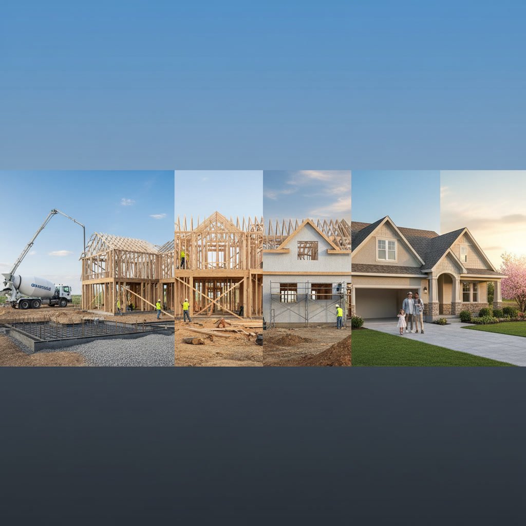 Construction crew working on residential remodeling project showing framing and structural work